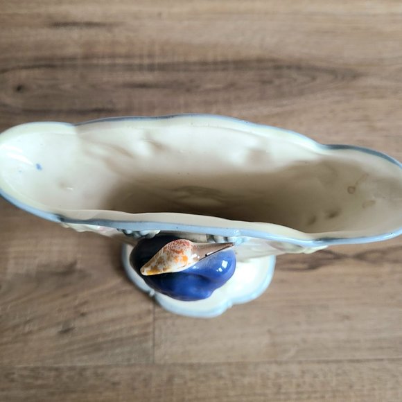 Vintage narrow ceramic vase with 3D exotic bird and handles. - Picture 3 of 10